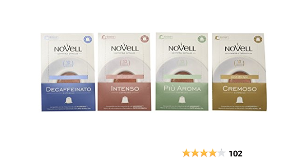 Cafes Novell, Cápsulas de café (Pack degustación) - 4 de 10 cápsulas (Total  40 cápsulas) : Amazon.es: Alimentación y bebidas