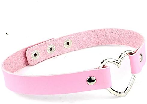 Heroic spirit Bead ChokerTrendy Stainless Steel Heart Chokers Necklaces Colorful Buckle Leather Belt Jewelry for Women Men Maxi Colar