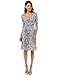 PattyBoutik Women Faux Wrap A Line Dress (Black and White 08 Medium)