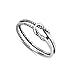Oxidized Infinity Love Knot Rope Loop Ring .925 Sterling Silver Band Sizes 3-12