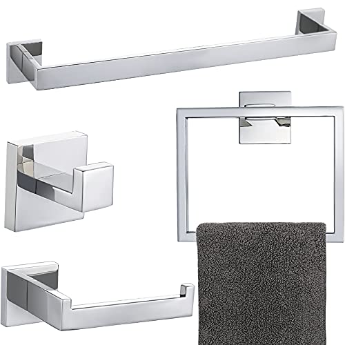 Bathroom Hardware Set Chrome 4-Piece Accessory Kit