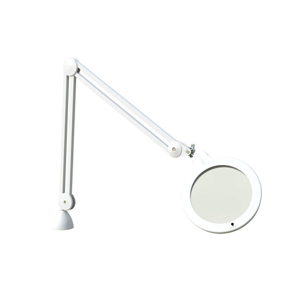 Daylight Magnifying Lamp XL - Clip On Magnifier Lamp for Nail Salons, Tattoo Artists, Reading & Detailed Work - Dimmable Mag Lamp, White
