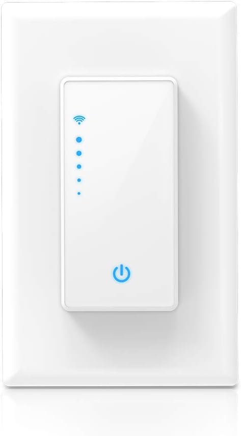 Smart WiFi Light Dimmer Switch, In-Wall Light Switch Compatible with Alexa, Google Home Assistant [Voice/Remote/Touch Control] [Timer Function]