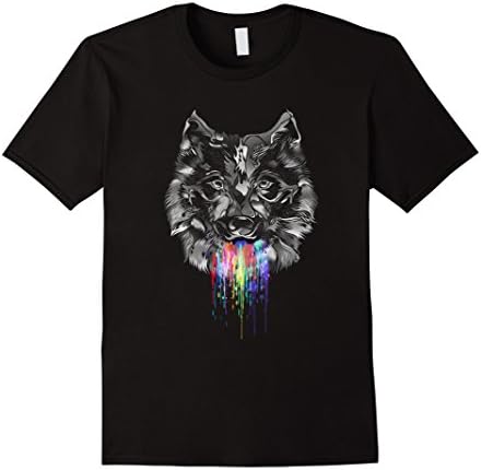 Mens Wild Alpha Wolf T Shirt for Men &amp; Women - Howling Dire Grey XL Black