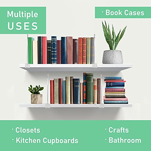 Maxlandsol Clear Shelf Divider 8 Pack, Clear Acrylic Shelf Dividers