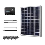 Renogy 100 Watts 12 Volts Polycrystalline Solar Starter Kit w/ 100w solar panel,30A Charge Controller, 8ft 10AWG Tray Cables,Solar Adaptor Kit