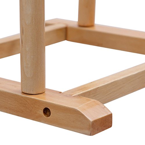 Wood Valet Stand Coat Rack Executive Clothes Suit Hanger