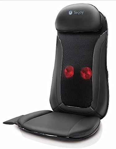 Tekjoy Vibration Massage Chair Pad with Heat Function Rolling and Kneading Shiatsu Shoulder and Back Massaging Cushion Massager Cover for Chairs at Home, Office & Car