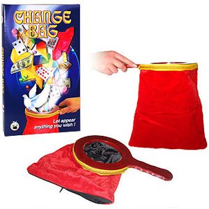 Vincenzo Di Fatta (V) Change Bag - Magic Trick Bag - Red - Teen, Young Adult - Wooden handle, Red velvet pocket, Discreet hooks on the sleeve, 3 total pockets, Explanation video link