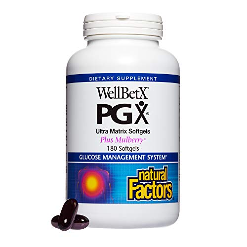 Natural Factors - WellBetX PGX Ultra Matrix Plus Mulberry, Support for Normalized Appetite, Metabolism, and Helps Curb Cravings and Maintain Already Healthy Blood Sugar Levels, 180 Softgels
