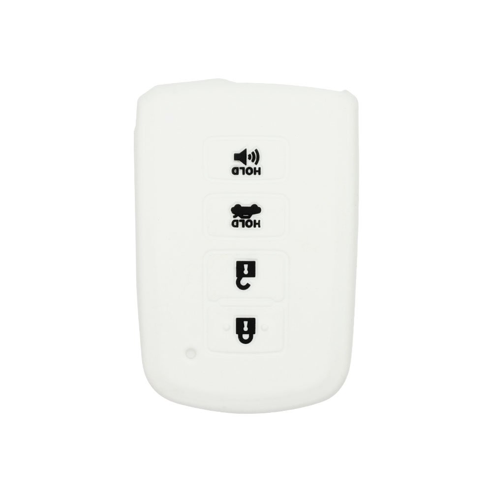 BROVACS Silicone Cover Protector Case Holder Skin Jacket Compatible with TOYOTA 4 Button Smart Remote Key Fob CV2419 White