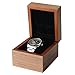 BingYes Wood Watch Box,with Ring Storage Bag Vintage Handmade Watch Box for Men/Women Watches (1 Slot)