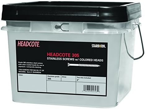 Headcote Trim Screws - #8 x 2-1/2" - #34 Brown- 305 Stainless Steel - 1750 Pc. Pro Pack w/ Smart-Bit
