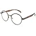 PenSee Oval Round Circle Eye Glasses Large Oversized Metal Frame Clear Lens