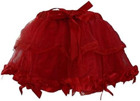 Women Sexy Lace Mutli-Layer Bowknot Lingerie Burlesque Petticoat Corset Tutu Skirt