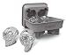 3D Alien Skull Flexible Silicone Ice Cube Mold Tray, Makes Four Giant Alien Skulls, Large Round Ice Cube Maker, Gray - Pack of 1
