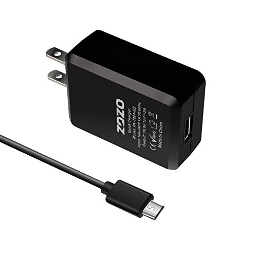 ZOZO[Qualcomm Certified] 24W Quick Fast Charge Wall Power Adapter for Samsung Galaxy S7, S6 Edge Plus Note 4 5 LG G4 Nexus 6, 5V, 9V, 12V, 2.0 USB