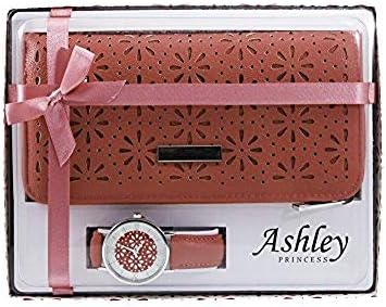 Beautiful Women's Floral Design Wallet and Matching Floral Dial Watch Gift Set - ST10099 Coral