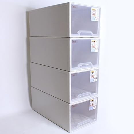 Amazon Co Jp 幅39 高さ30cm 押入れ収納 引き出し プラスチック 積み重ね 押入れ収納ケース4p 幅39 高さ30cm Ps 002 ホーム キッチン