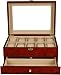 Kendal Top Quality Wooden Burlwood Matte Finish Watch Case Display Box With a Drawer WC10+3YL