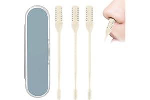 OZDOZD Nose Hair Trimmer for Women Men, 2025 New Double-Sided Nasal Hair Cutter, Manual 360° Rotating Nostril Hair Removal Tool, Nose Hairs Trimmer for Home, Travel, and Daily Use (Beige, 3PCS)