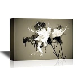 Canvas Wall Art - Watercolor Style Painting with a Flower Petal - Gallery Wrap Modern Home Art | Ready to Hang - 12x18 inches