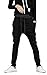 SportsWell Casual Jogging Harem Pants Sweatpants Running Trousers, Black, US M(Tag size XL)