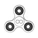 Maxboost Tri-Spinner Fidget Toy Prime Stress Reducer for Women, Kids and Adult [Premium Bearing] Easy Flick and Spin with Hands & Finger Focus Figit Toys - White/Black