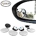 Mr.Zz Blind Spot Mirrors, 2 Inch Convex Stick-On RearView Frameless Mirrors with HD Glass, 360 Degree Adjustable Blindspot Mirrors for All Cars - 4 Pack
