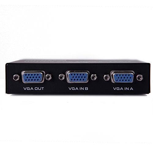 HDE 2-Port VGA/SVGA Manual Switch Sharing Switcher Selector Box for LCD TV PC Monitor Video