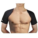 GOGO Black Double Shoulder Support, Neoprene Protector Wrap Brace-M