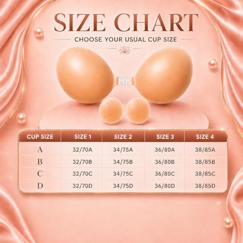 ANASH Sticky Bra, Stick on Bra for Women with 2 Nipple Covers, Women Silicone Strapless Bra, Backless Bra for Partywear,Weddings, Push up Bra Ideal for Off Shoulder