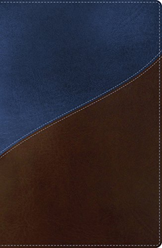 NKJV, Reference Bible, Giant Print, Leathersoft, Navy/Brown, Red Letter Edition (Classic) by Thomas Nelson
