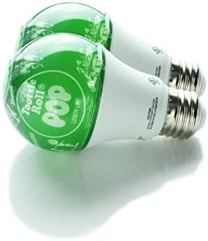 (2pk) Lemon Lime Tootsie Graphic Cover LED Light Bulbs - 5w lamp bulb a19 lightbulb base - Soft Warm Lighting equivalent to 60 watt lights