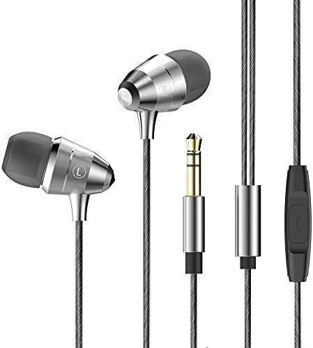 Wired earphones, Deep Bass Metal Earphones Noise Cancelling headphones Excellent Sound Stereo Cable Control Design Universal In-ear Earbuds with Microphone 3.5 jack for iphone ipad Laptop MP3 ect.