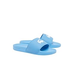 Lacoste Women's Serve Slide, Light Blue Croc, 6