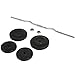 Best Choice Products 55lb 1in EZ Curl Bar Barbell Weight Set w/ 2 Lock Clamp Collars, 4 Plates - Silver/Black