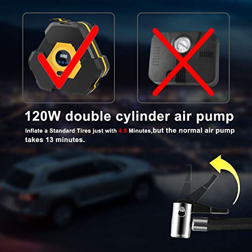 NOOX Portable Tire Inflator Air Compressor Tire Pump 12v for Car Semi Truck Bicycle Water Pool Toys Balls and Other Inflatables - G25