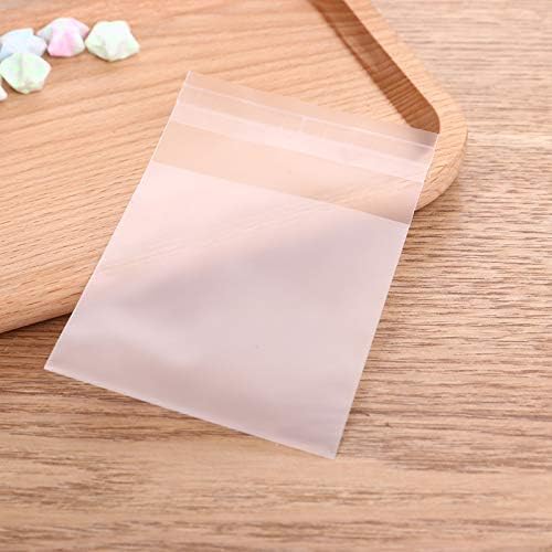 XLPD 100PCS Clear Resealable Cellophane/BOPP/Poly Bags 1414Cm Transparent OPP Bag Packing Plastic Bags Self Adhesive Seal Fluorescence Yellow