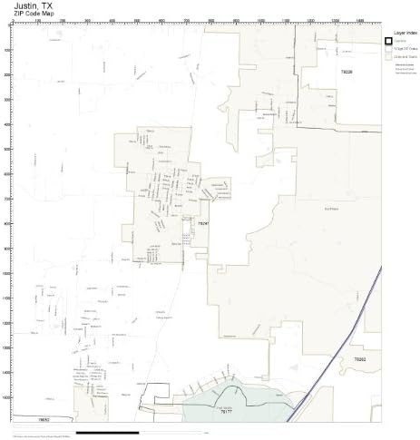 Justin Tx Zip Code Map Amazon.com: ZIP Code Wall Map of Justin, TX ZIP Code Map Laminated 