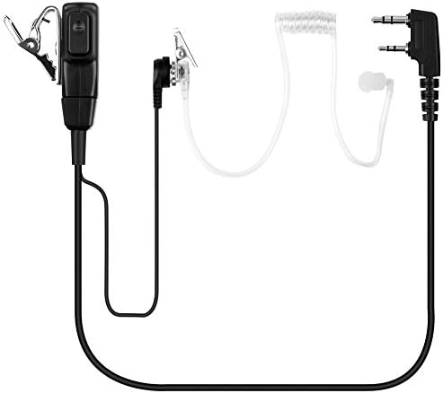 Genaral 2 Way Radio Earpiece Walkie Talkie Headset for Kenwood Baofeng Puxing PPT 2 Pin Surveillance Security Headset with Mic Air Acoustic Earpiece