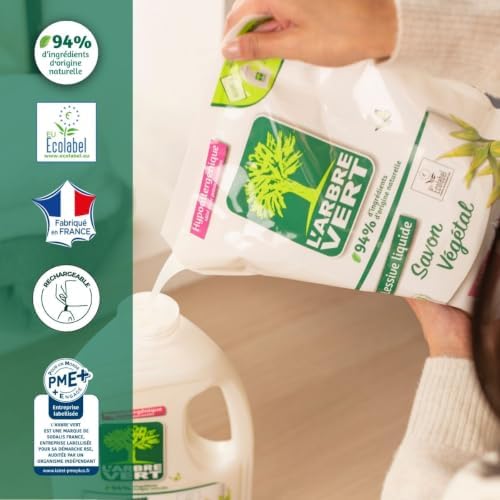 L'albero verde, ricarica lavanderia, 1,5 l, sapone vegetale, 33 lavaggi, confezione da 1,5 l