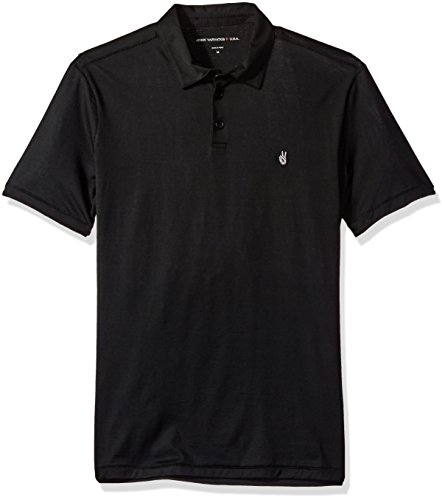 John Varvatos Men s Matte Sheen Peace Polo, Black, XX-Large