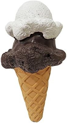 Ice Cream Cone Double Scoop Stuffed Latex Premium Dog Toy 7.5 Inches Tall