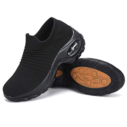 Womens Walking Shoes Mesh No Slip Air Cushion Lady Sock Sneaker