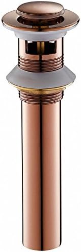 700Brass Pop-Up Drain Plumbing Sink Trim Kit, Solid Brass, Rose Gold, with Overflow Function, Lavatory Vessel Sink Drains Size 36, Coming with Tailpiece