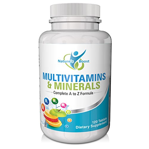 Multivitamin for Men and Women by Natureâ€™s Boost â€“ Multivitamin with Iron, Vitamin D, and Biotin â€“ Daily Multivitamin Tablet Supplement â€“ No Artificial Flavors and Gluten Free, 120 Count