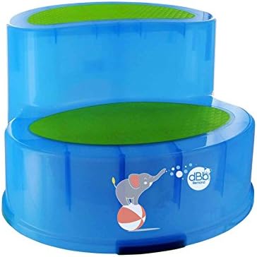 dBb Remond Step Stool Non-Slip Translucent Blue Elephant Design