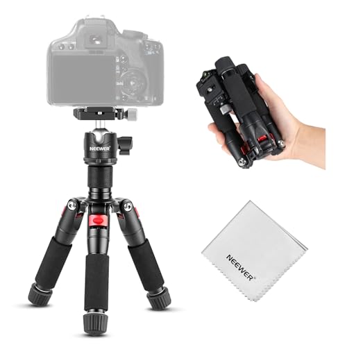 NEEWER Mini Tischstativ, 20'' Aluminiumlegierung Stativ, tragbarer Reiseständer, 360°Kugelkopf, 1/4" Schnellwechselplatte für DSLR Kamera Camcorder Vi