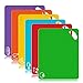 Extra Thick Flexible Plastic Kitchen Cutting Board Mats Set, Olivivi Colored Mats With Food Icons & Easy-Grip Handles, BPA-Free, Non-Porous, Dishwasher Safe, Set of 6